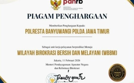 Prestasi Reformasi Birokrasi, Polresta Banyuwangi Raih ZI Menuju WBBM