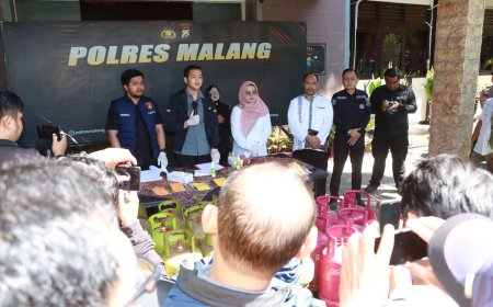 Polres Malang Amankan Pelaku Pengoplos LPG di Kepanjen