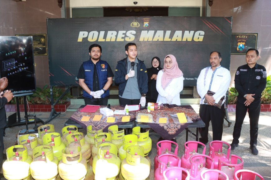 Polres Malang Tindak Pelaku Pengoplos Gas Elpiji